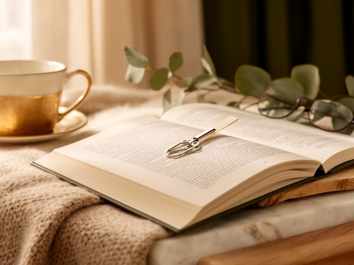 Punt de llibre de plata gravat