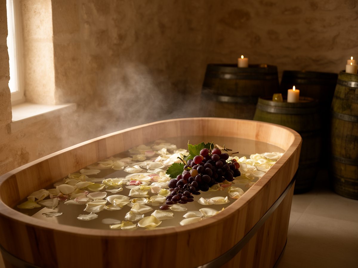 Ritual de vinoteràpia al celler
